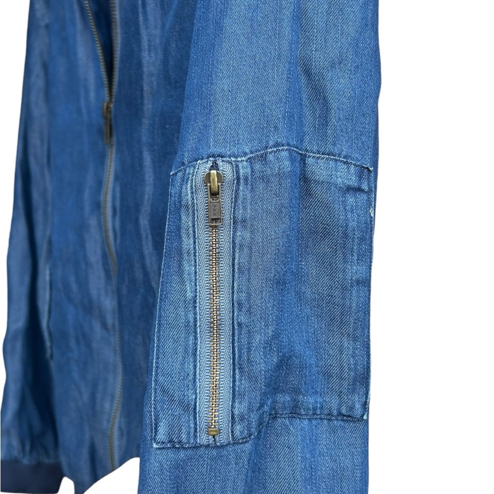Johnny Was Yucca Bomber Jacket Denim Embroidered‎ Western - Picture 5 of 8
